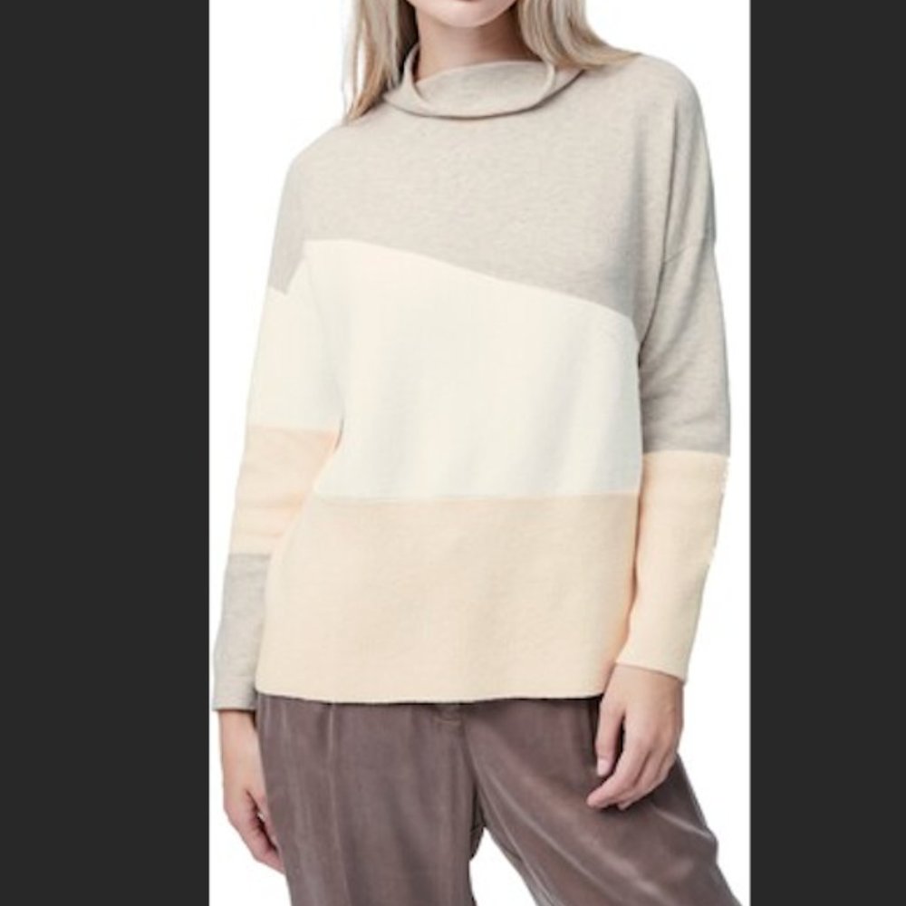 French Connection Sophia Colorblock Knit Funnel Neck Sweater